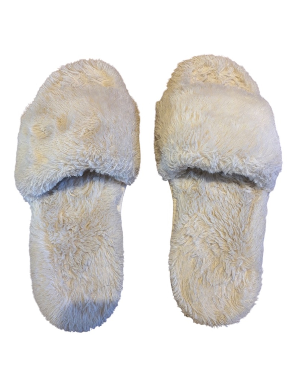Hollister Fuzzy White Slippers | Size Medium 8/9